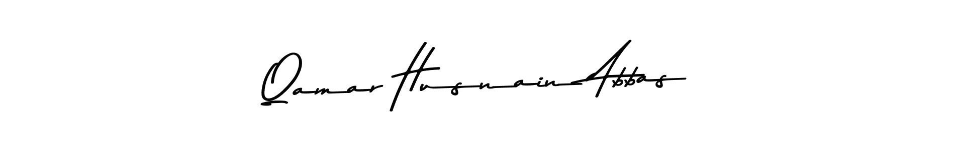 Create a beautiful signature design for name Qamar Husnain Abbas. With this signature (Asem Kandis PERSONAL USE) fonts, you can make a handwritten signature for free. Qamar Husnain Abbas signature style 9 images and pictures png