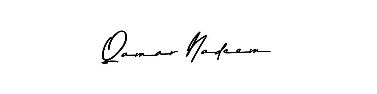 Make a beautiful signature design for name Qamar Nadeem. With this signature (Asem Kandis PERSONAL USE) style, you can create a handwritten signature for free. Qamar Nadeem signature style 9 images and pictures png