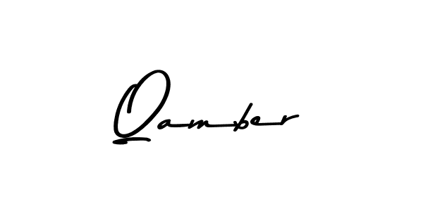 Qamber stylish signature style. Best Handwritten Sign (Asem Kandis PERSONAL USE) for my name. Handwritten Signature Collection Ideas for my name Qamber. Qamber signature style 9 images and pictures png