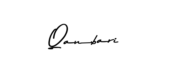 Make a beautiful signature design for name Qanbari. With this signature (Asem Kandis PERSONAL USE) style, you can create a handwritten signature for free. Qanbari signature style 9 images and pictures png