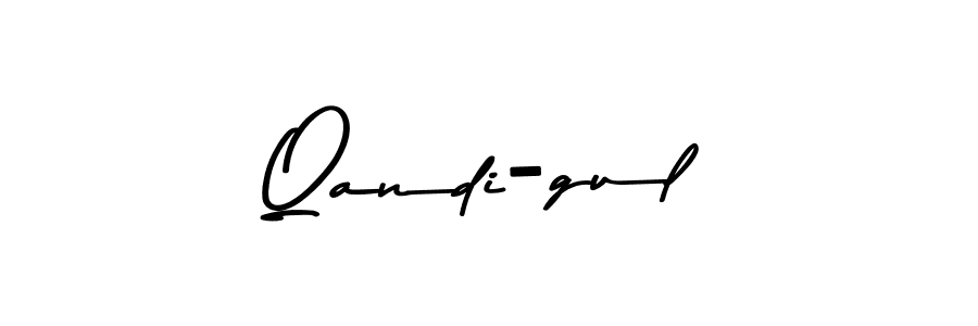 Make a beautiful signature design for name Qandi-gul. With this signature (Asem Kandis PERSONAL USE) style, you can create a handwritten signature for free. Qandi-gul signature style 9 images and pictures png