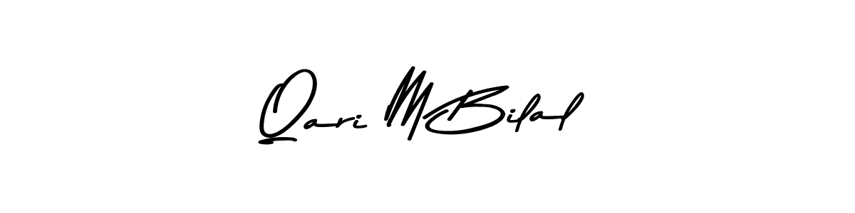 Make a beautiful signature design for name Qari M Bilal. With this signature (Asem Kandis PERSONAL USE) style, you can create a handwritten signature for free. Qari M Bilal signature style 9 images and pictures png