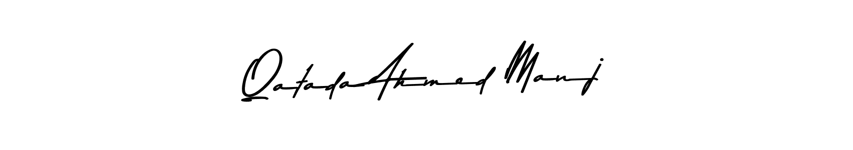 Here are the top 10 professional signature styles for the name Qatada Ahmed Manj. These are the best autograph styles you can use for your name. Qatada Ahmed Manj signature style 9 images and pictures png