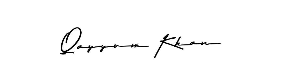 Create a beautiful signature design for name Qayyum Khan. With this signature (Asem Kandis PERSONAL USE) fonts, you can make a handwritten signature for free. Qayyum Khan signature style 9 images and pictures png