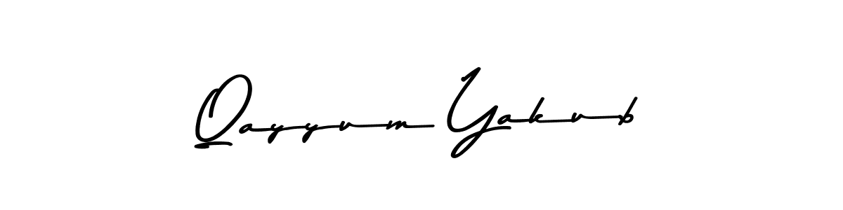 You should practise on your own different ways (Asem Kandis PERSONAL USE) to write your name (Qayyum Yakub) in signature. don't let someone else do it for you. Qayyum Yakub signature style 9 images and pictures png