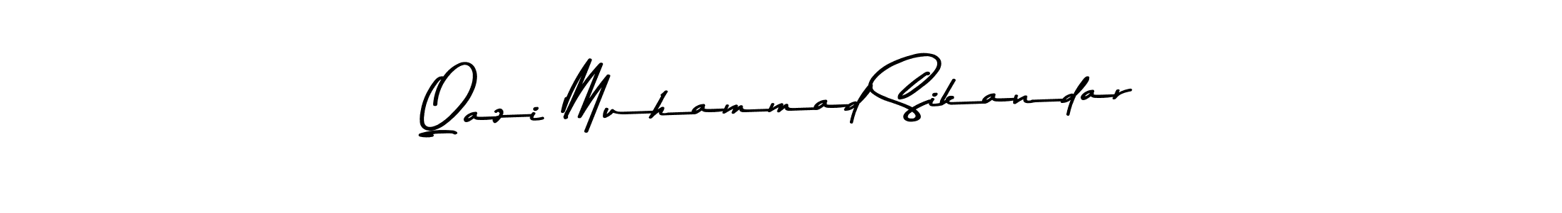 Create a beautiful signature design for name Qazi Muhammad Sikandar. With this signature (Asem Kandis PERSONAL USE) fonts, you can make a handwritten signature for free. Qazi Muhammad Sikandar signature style 9 images and pictures png
