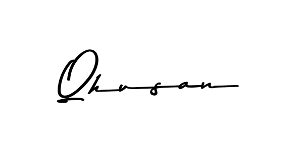 Create a beautiful signature design for name Qhusan. With this signature (Asem Kandis PERSONAL USE) fonts, you can make a handwritten signature for free. Qhusan signature style 9 images and pictures png