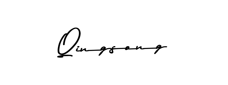 Make a beautiful signature design for name Qingsong. With this signature (Asem Kandis PERSONAL USE) style, you can create a handwritten signature for free. Qingsong signature style 9 images and pictures png