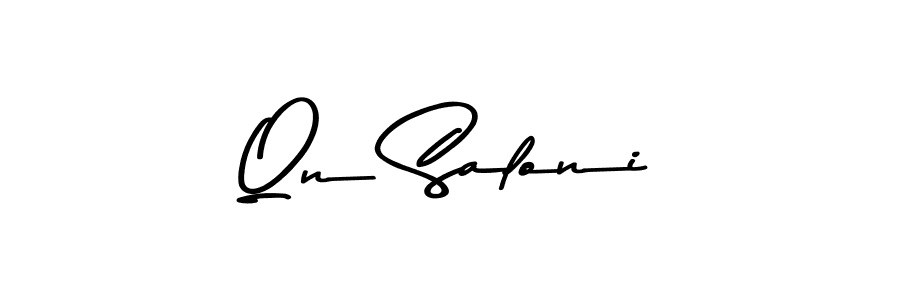 Make a beautiful signature design for name Qn Saloni. With this signature (Asem Kandis PERSONAL USE) style, you can create a handwritten signature for free. Qn Saloni signature style 9 images and pictures png