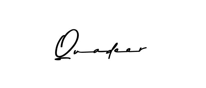Use a signature maker to create a handwritten signature online. With this signature software, you can design (Asem Kandis PERSONAL USE) your own signature for name Quadeer. Quadeer signature style 9 images and pictures png