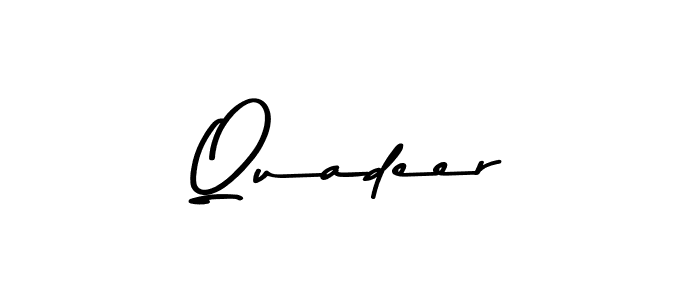 Use a signature maker to create a handwritten signature online. With this signature software, you can design (Asem Kandis PERSONAL USE) your own signature for name Quadeer. Quadeer signature style 9 images and pictures png