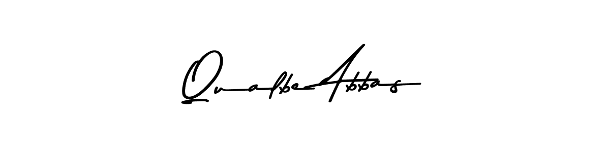 You should practise on your own different ways (Asem Kandis PERSONAL USE) to write your name (Qualbe Abbas) in signature. don't let someone else do it for you. Qualbe Abbas signature style 9 images and pictures png