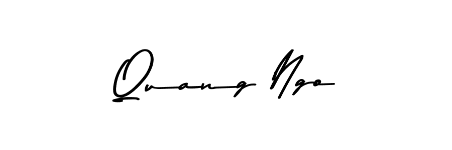 Create a beautiful signature design for name Quang Ngo. With this signature (Asem Kandis PERSONAL USE) fonts, you can make a handwritten signature for free. Quang Ngo signature style 9 images and pictures png