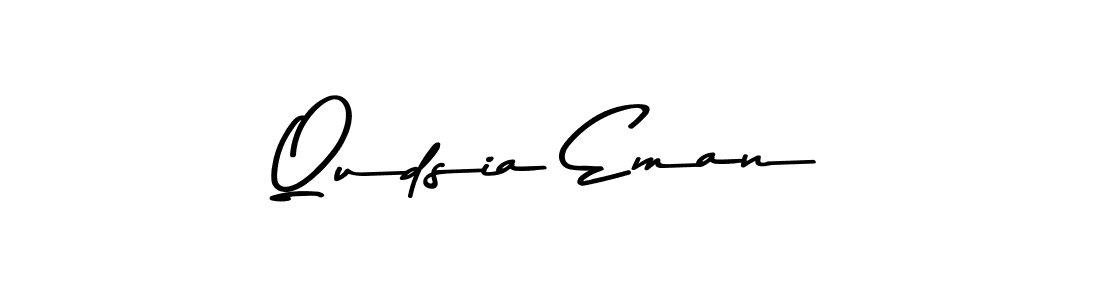 How to make Qudsia Eman name signature. Use Asem Kandis PERSONAL USE style for creating short signs online. This is the latest handwritten sign. Qudsia Eman signature style 9 images and pictures png