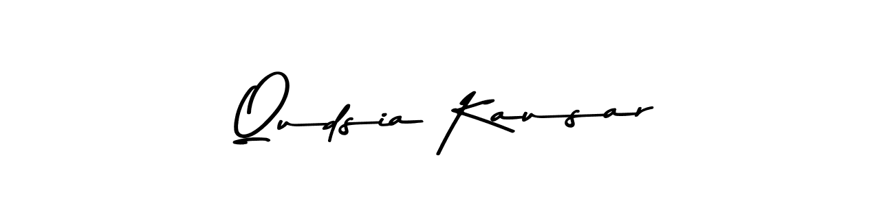 Create a beautiful signature design for name Qudsia Kausar. With this signature (Asem Kandis PERSONAL USE) fonts, you can make a handwritten signature for free. Qudsia Kausar signature style 9 images and pictures png
