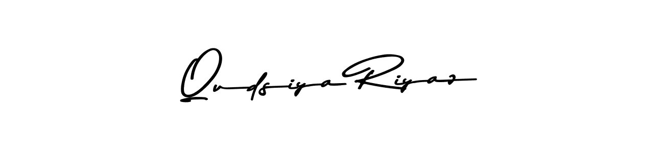 Create a beautiful signature design for name Qudsiya Riyaz. With this signature (Asem Kandis PERSONAL USE) fonts, you can make a handwritten signature for free. Qudsiya Riyaz signature style 9 images and pictures png