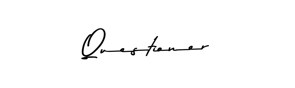 This is the best signature style for the Questioner name. Also you like these signature font (Asem Kandis PERSONAL USE). Mix name signature. Questioner signature style 9 images and pictures png