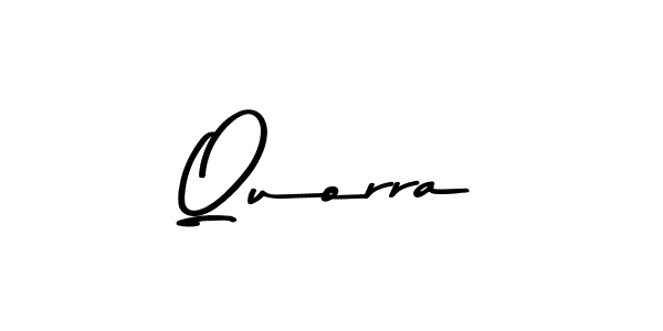 How to make Quorra name signature. Use Asem Kandis PERSONAL USE style for creating short signs online. This is the latest handwritten sign. Quorra signature style 9 images and pictures png