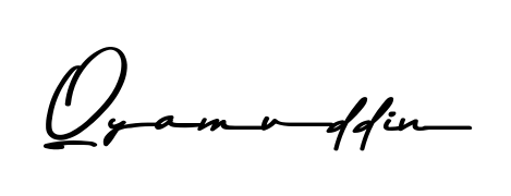 Similarly Asem Kandis PERSONAL USE is the best handwritten signature design. Signature creator online. You can use it as an online autograph creator for name Qyamuddin. Qyamuddin signature style 9 images and pictures png