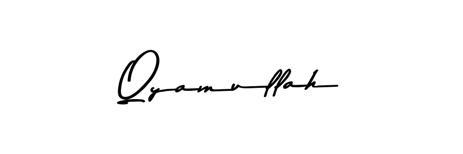 Create a beautiful signature design for name Qyamullah. With this signature (Asem Kandis PERSONAL USE) fonts, you can make a handwritten signature for free. Qyamullah signature style 9 images and pictures png