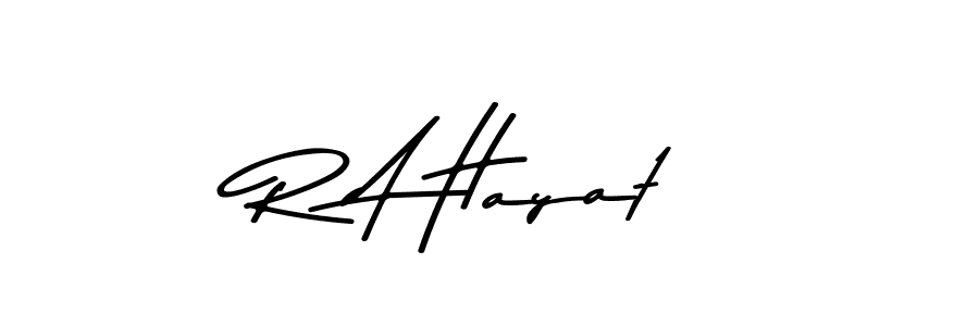 Create a beautiful signature design for name R A Hayat. With this signature (Asem Kandis PERSONAL USE) fonts, you can make a handwritten signature for free. R A Hayat signature style 9 images and pictures png