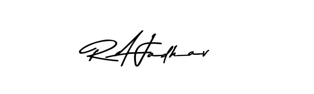 Design your own signature with our free online signature maker. With this signature software, you can create a handwritten (Asem Kandis PERSONAL USE) signature for name R A Jadhav. R A Jadhav signature style 9 images and pictures png