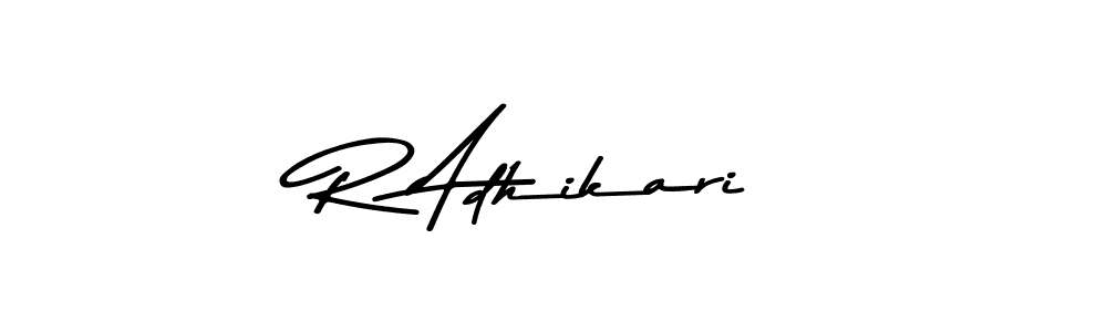 Design your own signature with our free online signature maker. With this signature software, you can create a handwritten (Asem Kandis PERSONAL USE) signature for name R Adhikari. R Adhikari signature style 9 images and pictures png