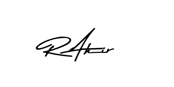 Make a beautiful signature design for name R Ahir. Use this online signature maker to create a handwritten signature for free. R Ahir signature style 9 images and pictures png