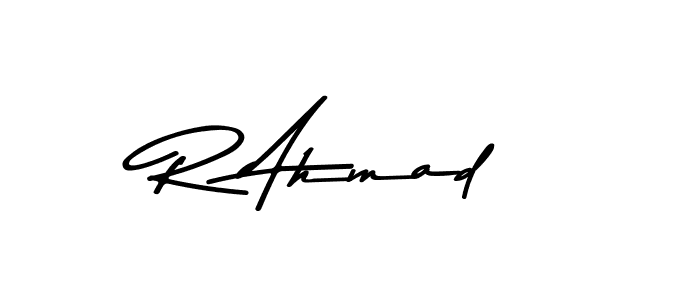 How to make R Ahmad name signature. Use Asem Kandis PERSONAL USE style for creating short signs online. This is the latest handwritten sign. R Ahmad signature style 9 images and pictures png