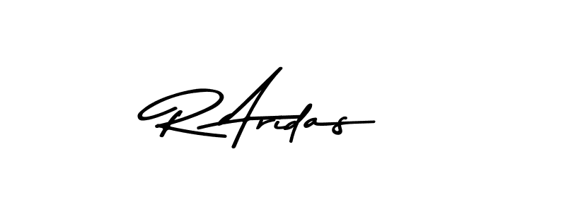 You should practise on your own different ways (Asem Kandis PERSONAL USE) to write your name (R Aridas) in signature. don't let someone else do it for you. R Aridas signature style 9 images and pictures png
