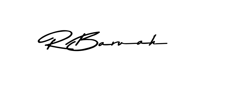 Make a beautiful signature design for name R Baruah. With this signature (Asem Kandis PERSONAL USE) style, you can create a handwritten signature for free. R Baruah signature style 9 images and pictures png