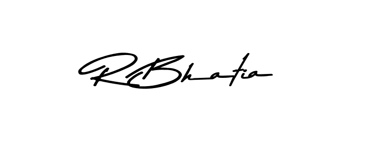 Create a beautiful signature design for name R Bhatia. With this signature (Asem Kandis PERSONAL USE) fonts, you can make a handwritten signature for free. R Bhatia signature style 9 images and pictures png