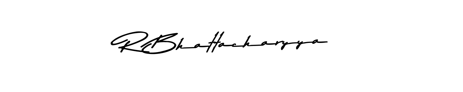 How to make R Bhattacharyya name signature. Use Asem Kandis PERSONAL USE style for creating short signs online. This is the latest handwritten sign. R Bhattacharyya signature style 9 images and pictures png