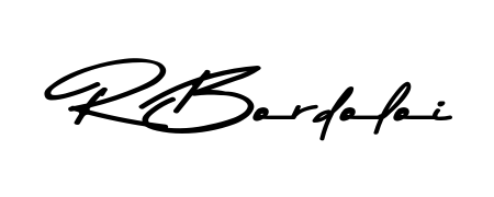 Looking for an artistic signature for R Bordoloi? The Asem Kandis PERSONAL USE calligraphy style gives a sophisticated flow suitable for business cards and emails. R Bordoloi signature style 9 images and pictures png