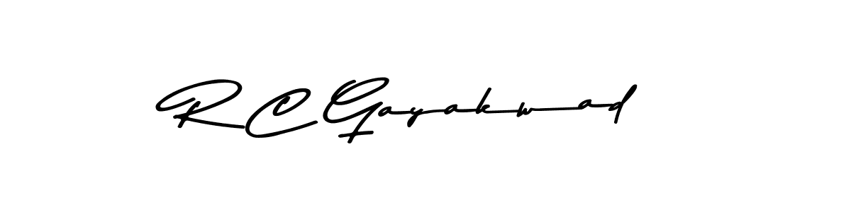 Make a beautiful signature design for name R C Gayakwad. With this signature (Asem Kandis PERSONAL USE) style, you can create a handwritten signature for free. R C Gayakwad signature style 9 images and pictures png