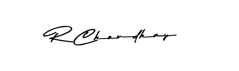 Create a beautiful signature design for name R Choudhay. With this signature (Asem Kandis PERSONAL USE) fonts, you can make a handwritten signature for free. R Choudhay signature style 9 images and pictures png