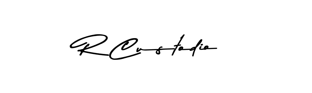 The best way (Asem Kandis PERSONAL USE) to make a short signature is to pick only two or three words in your name. The name R Custodio include a total of six letters. For converting this name. R Custodio signature style 9 images and pictures png