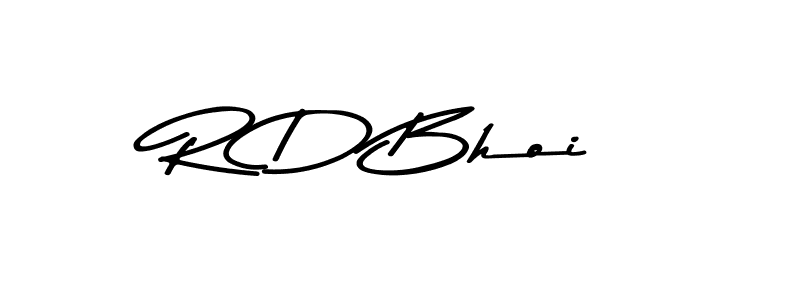The best way (Asem Kandis PERSONAL USE) to make a short signature is to pick only two or three words in your name. The name R D Bhoi include a total of six letters. For converting this name. R D Bhoi signature style 9 images and pictures png