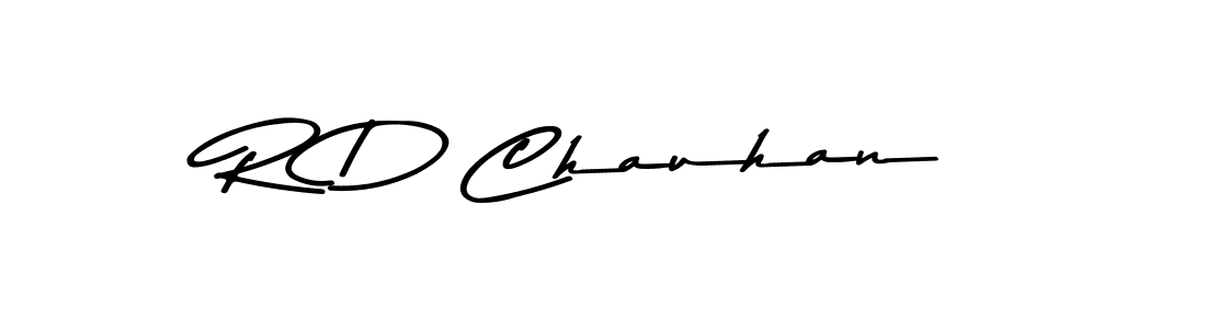How to make R D Chauhan name signature. Use Asem Kandis PERSONAL USE style for creating short signs online. This is the latest handwritten sign. R D Chauhan signature style 9 images and pictures png