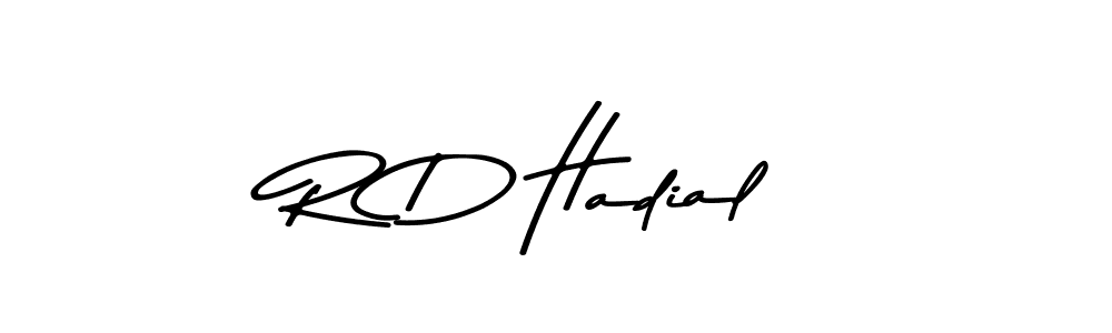 Make a beautiful signature design for name R D Hadial. With this signature (Asem Kandis PERSONAL USE) style, you can create a handwritten signature for free. R D Hadial signature style 9 images and pictures png