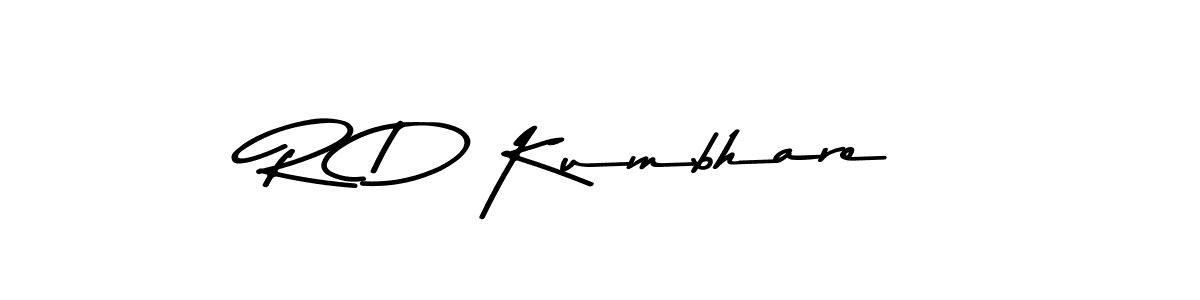 How to make R D Kumbhare name signature. Use Asem Kandis PERSONAL USE style for creating short signs online. This is the latest handwritten sign. R D Kumbhare signature style 9 images and pictures png