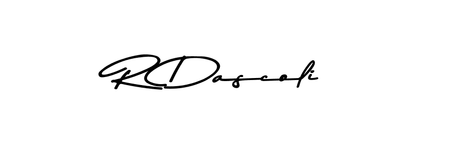 How to make R Dascoli name signature. Use Asem Kandis PERSONAL USE style for creating short signs online. This is the latest handwritten sign. R Dascoli signature style 9 images and pictures png