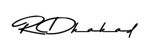 Practice writing R Dhakad with the flow of Asem Kandis PERSONAL USE lettering. A fantastic source of inspiration for developing your personal signature style. R Dhakad signature style 9 images and pictures png