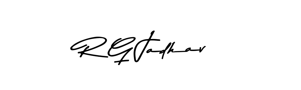 Create a beautiful signature design for name R G Jadhav. With this signature (Asem Kandis PERSONAL USE) fonts, you can make a handwritten signature for free. R G Jadhav signature style 9 images and pictures png