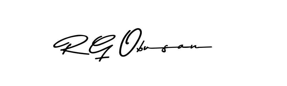 Asem Kandis PERSONAL USE is a professional signature style that is perfect for those who want to add a touch of class to their signature. It is also a great choice for those who want to make their signature more unique. Get R G Obusan name to fancy signature for free. R G Obusan signature style 9 images and pictures png