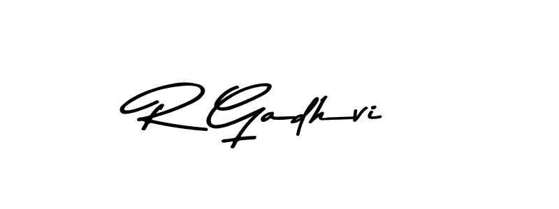 R Gadhvi stylish signature style. Best Handwritten Sign (Asem Kandis PERSONAL USE) for my name. Handwritten Signature Collection Ideas for my name R Gadhvi. R Gadhvi signature style 9 images and pictures png