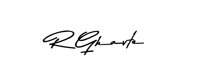 How to make R Ghavte name signature. Use Asem Kandis PERSONAL USE style for creating short signs online. This is the latest handwritten sign. R Ghavte signature style 9 images and pictures png