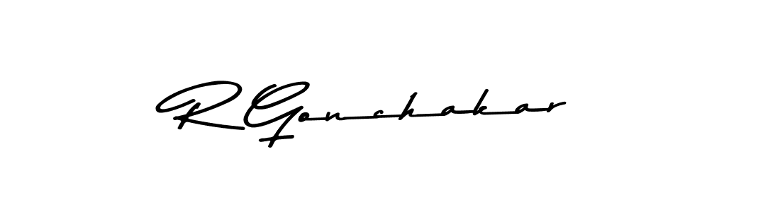 This is the best signature style for the R Gonchakar name. Also you like these signature font (Asem Kandis PERSONAL USE). Mix name signature. R Gonchakar signature style 9 images and pictures png