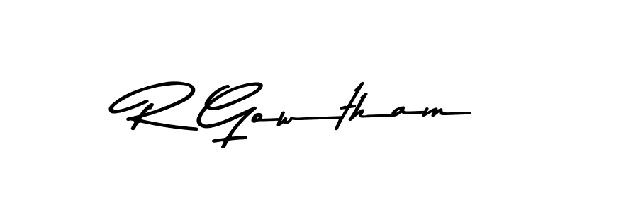 R Gowtham stylish signature style. Best Handwritten Sign (Asem Kandis PERSONAL USE) for my name. Handwritten Signature Collection Ideas for my name R Gowtham. R Gowtham signature style 9 images and pictures png