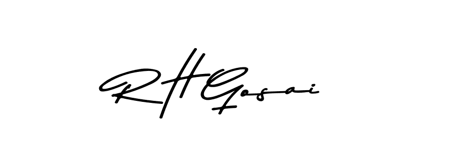 Use a signature maker to create a handwritten signature online. With this signature software, you can design (Asem Kandis PERSONAL USE) your own signature for name R H Gosai. R H Gosai signature style 9 images and pictures png